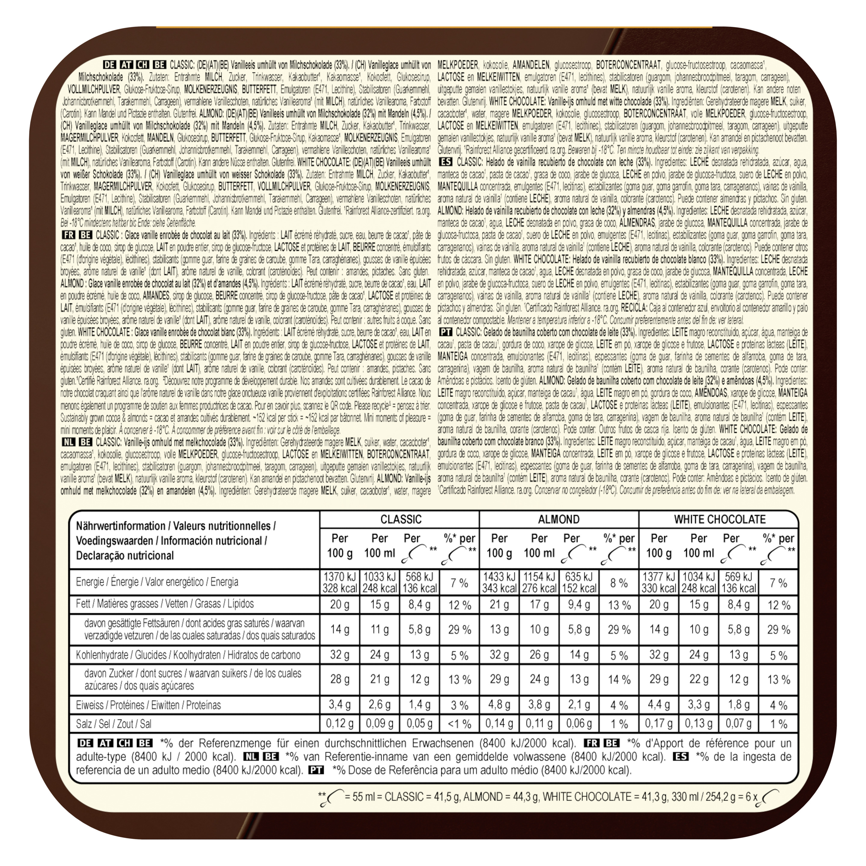 Magnum Mini Classic Almond White Chocolate 6MP 330 ml