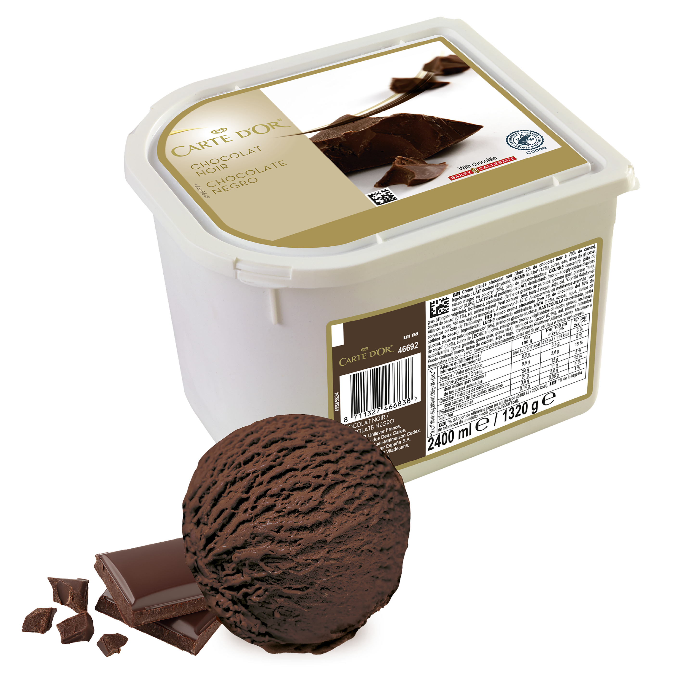 Carte D'Or dunkle Schokolade 2,4l Eiswanne