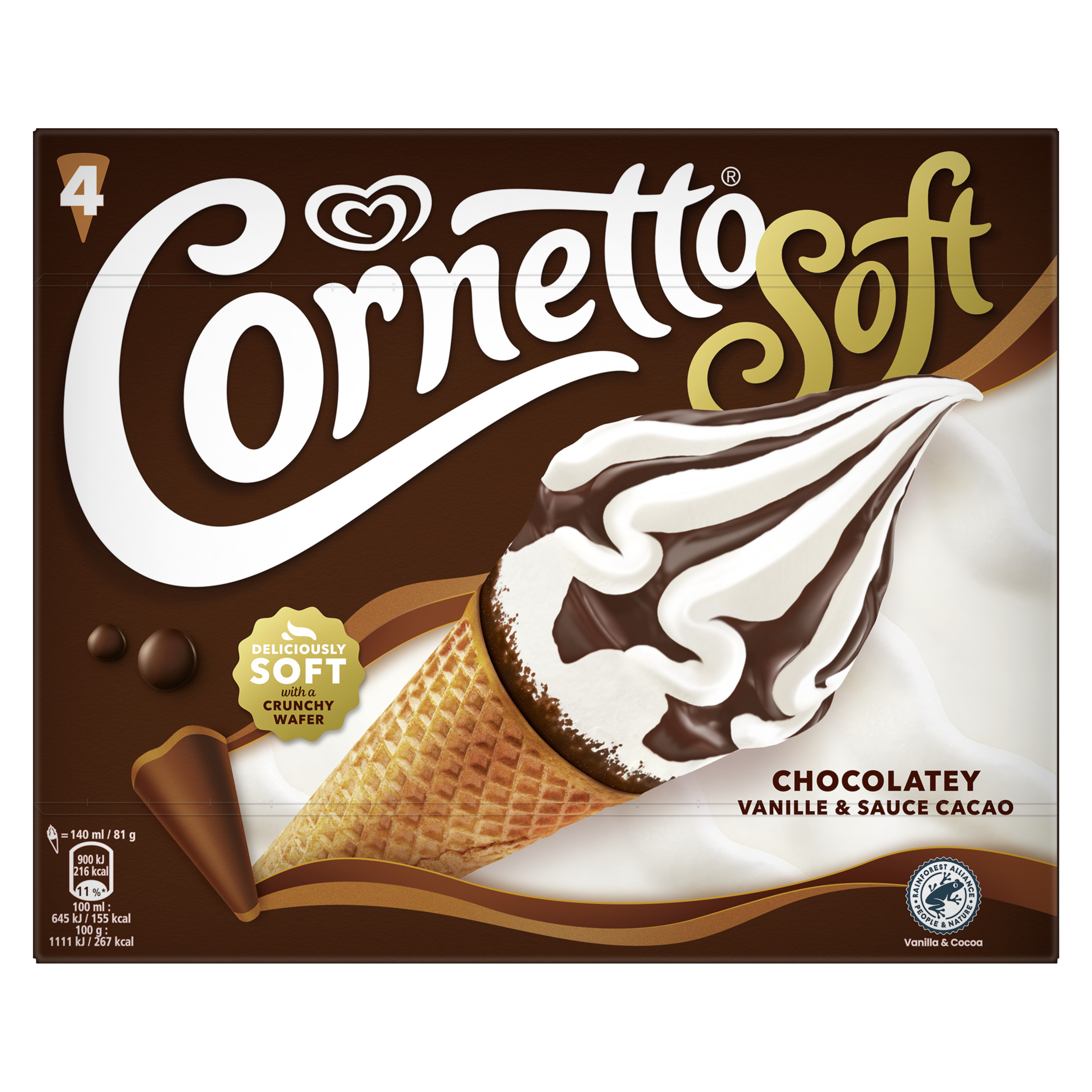 Cornetto Soft Chocolatey 4MP 140 ml