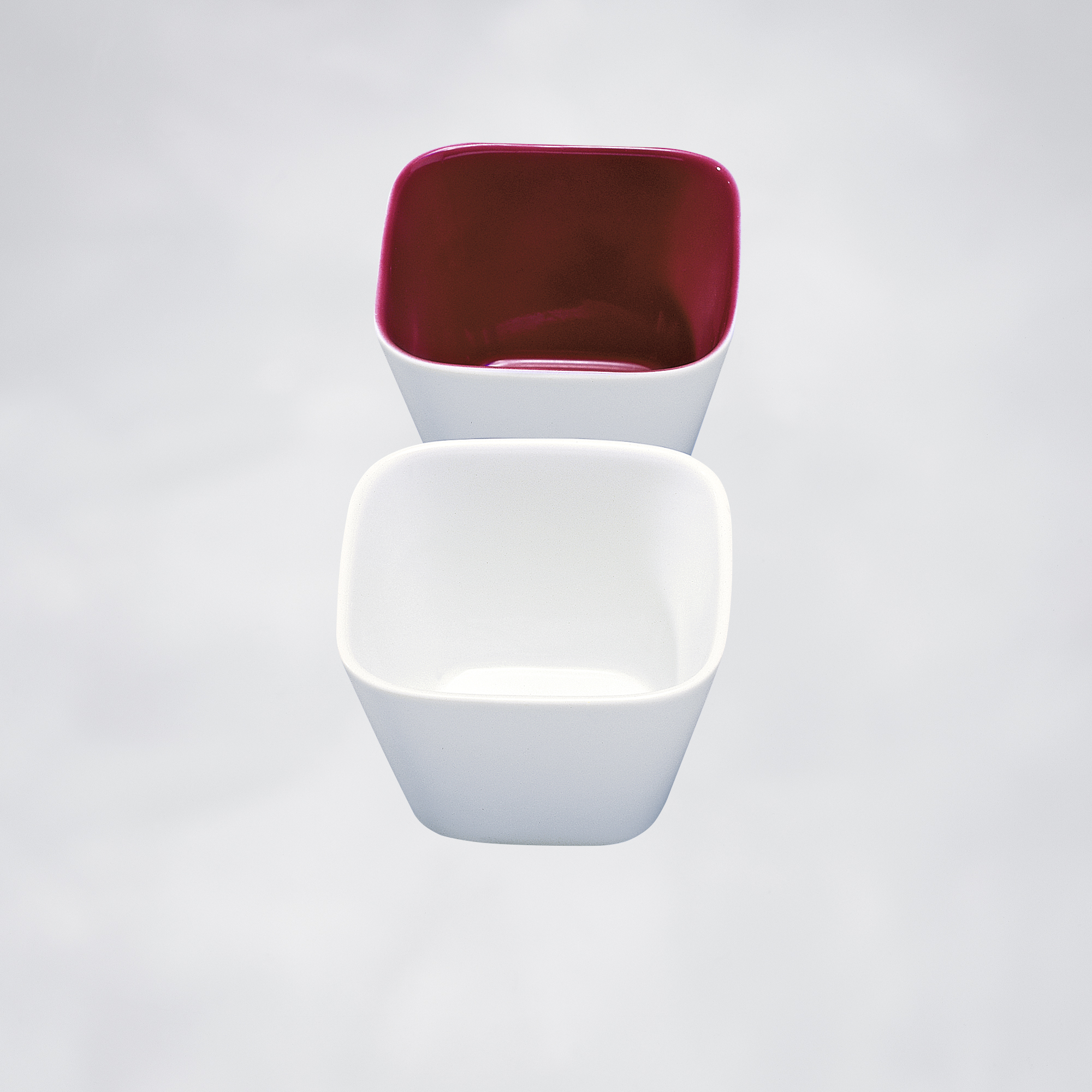 Eisdessertschälchen weiß/dunkelrot