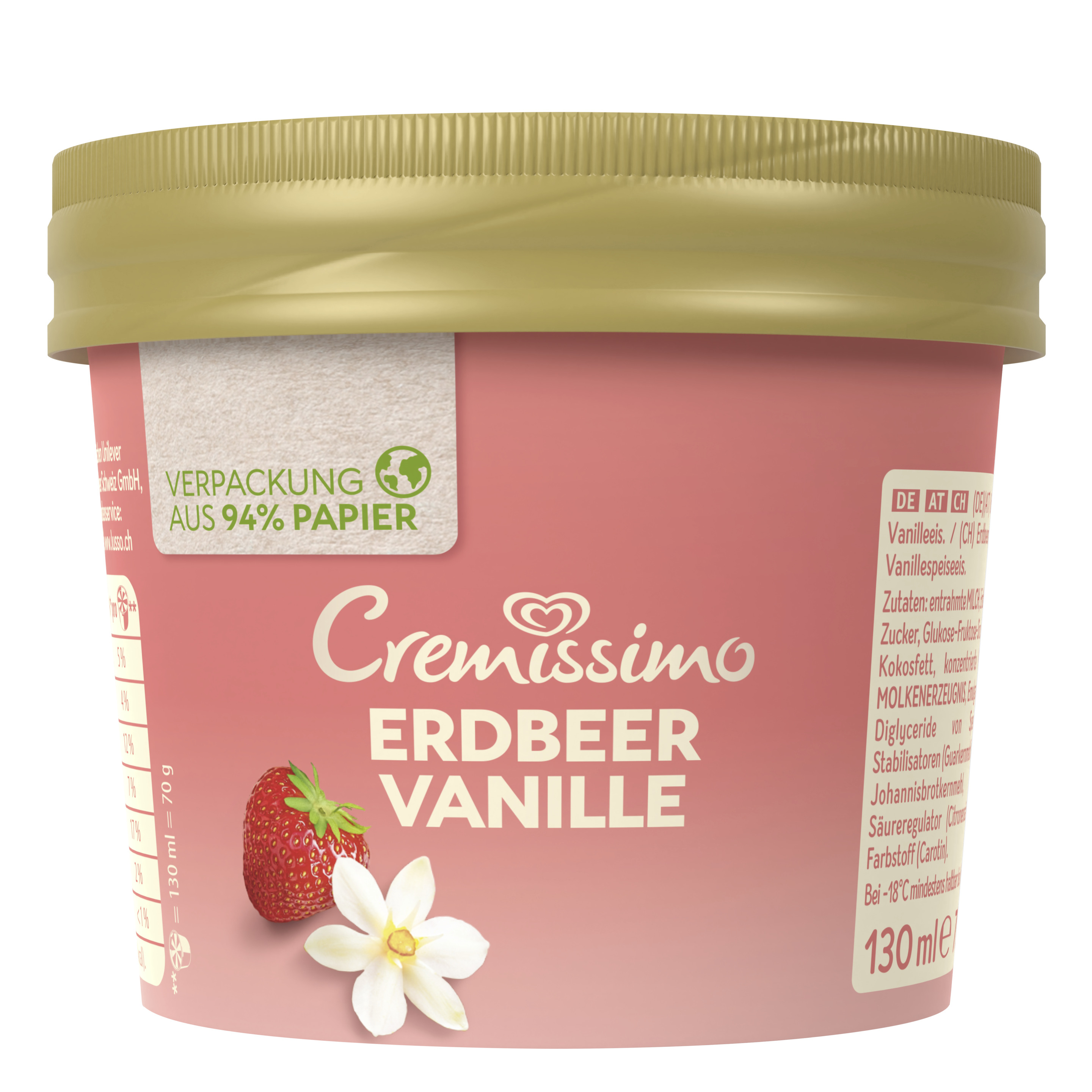 Cremissimo Vanille Erdbeer  130ml