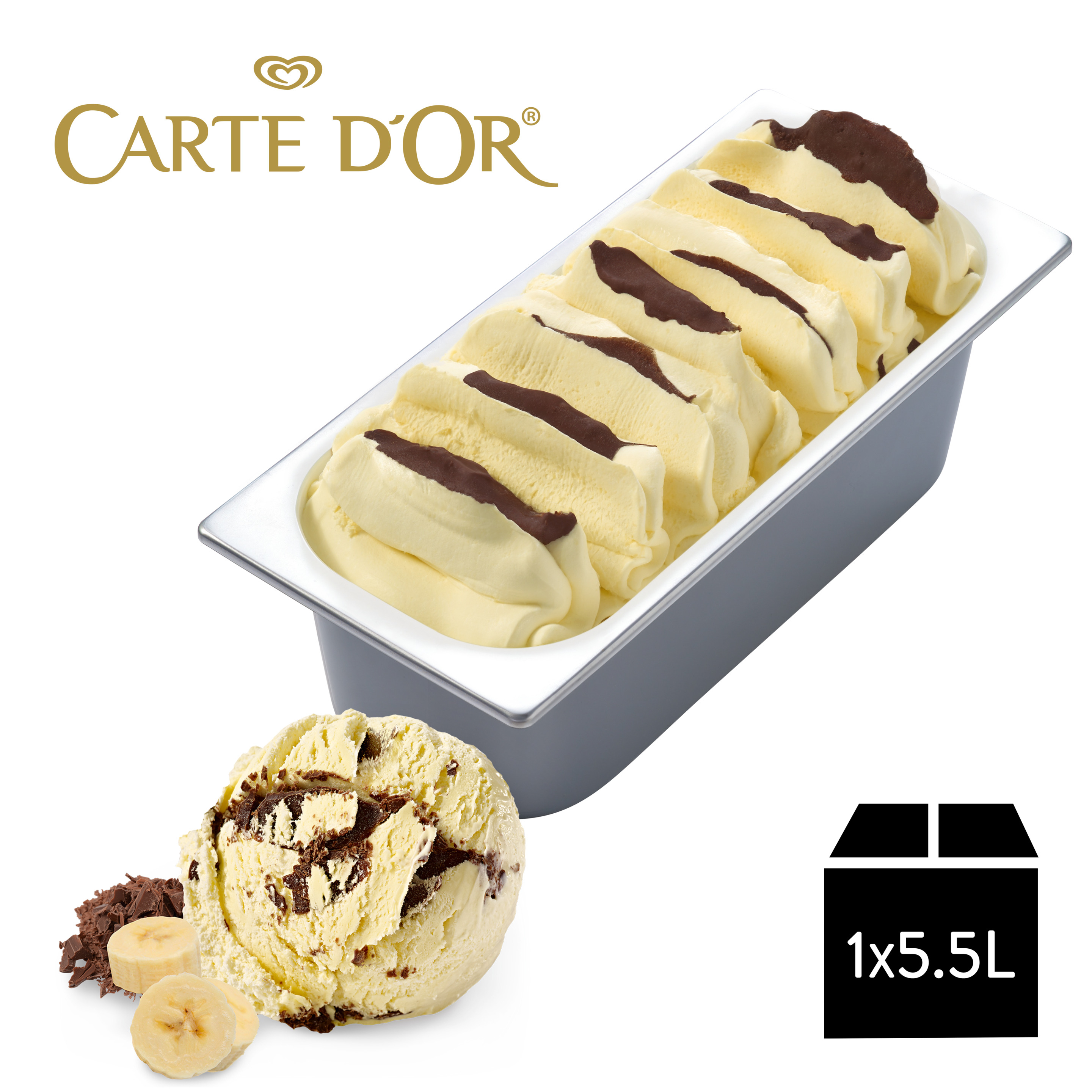 Carte D'Or Gelateria Banana Crunch 1x5,5l Eiswanne