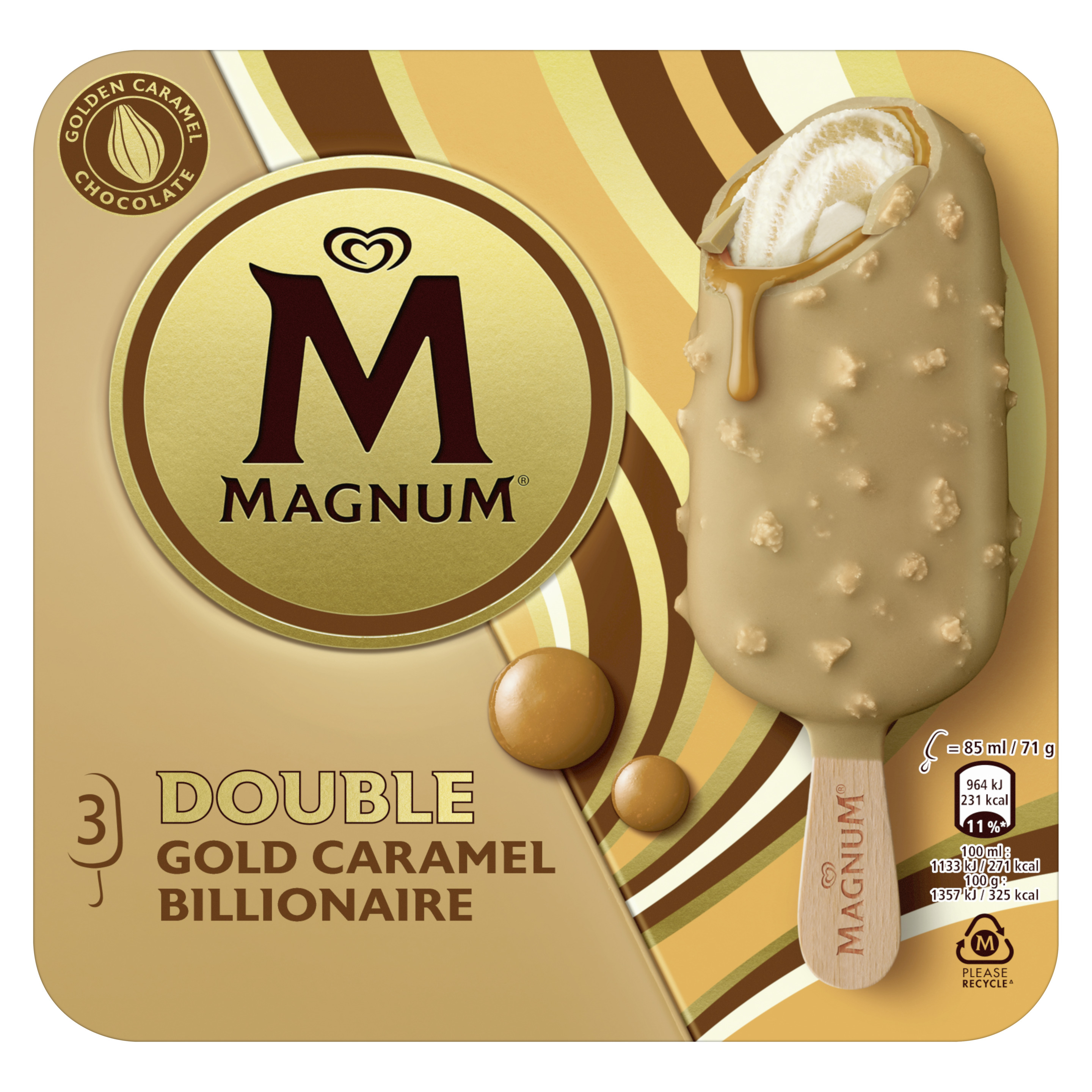 Magnum Double Gold Caramel Billionaire 3MP 3 x 85 ml